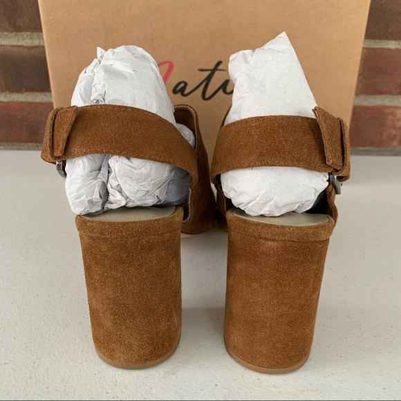 Matisse Brown Suede Slingback Chucky Heel Sandals - Picture 4 of 7